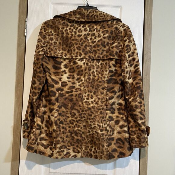 INC International Concepts Leopard Double Breasted Jacket Small *Missing Belt - Picture 6 of 11